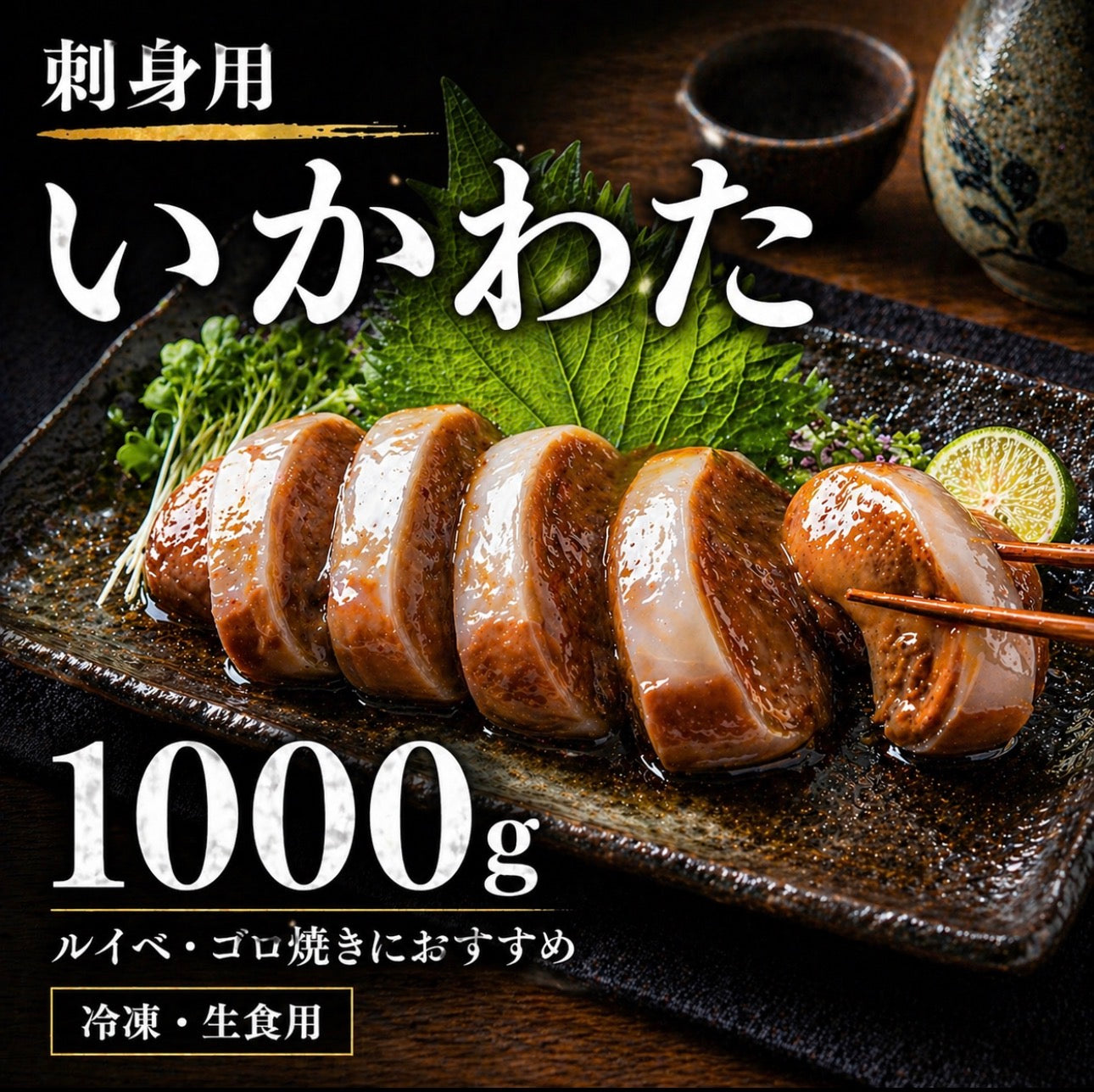 刺身用いかわた 1kg~ 酒が止まらない夜 イカ肝 ルイベ 酒の肴 晩酌 いか腑