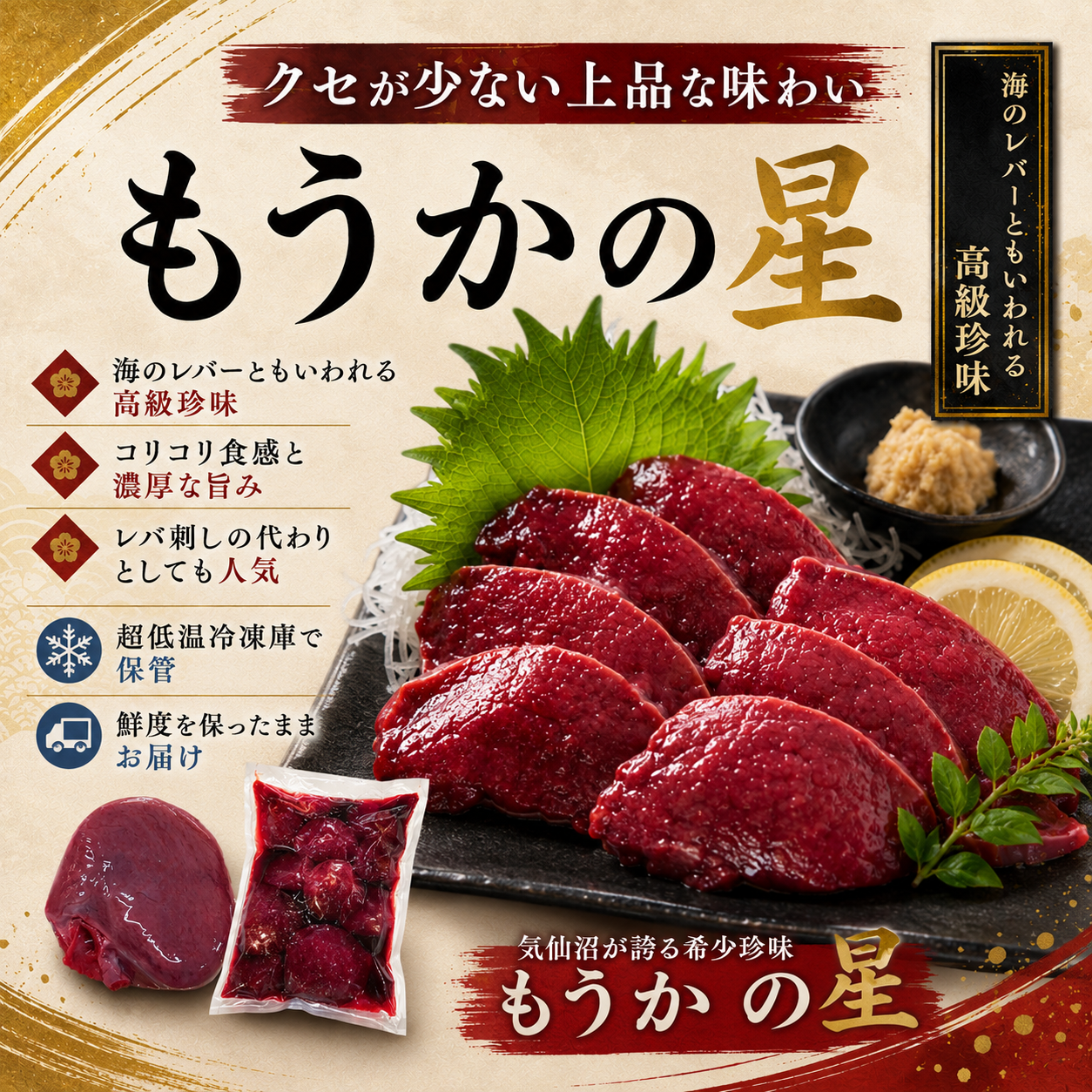 【宮城県気仙沼産】もうかの星 350g 刺身用 モウカザメ心臓 海のレバー