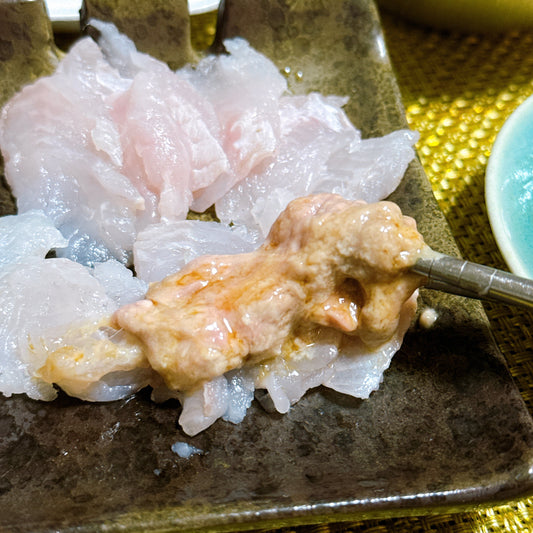 釣ったアイナメを刺身で。カワハギ肝と合わせたら白身魚が化けた夜