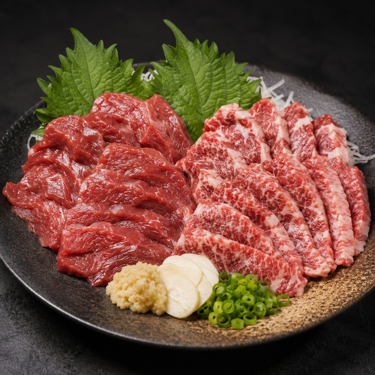 馬刺し食べ比べセット｜赤身＋霜降り｜選べる1kg・2kg・4kg｜小分け冷凍
