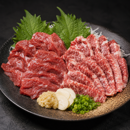 馬刺し食べ比べセット｜赤身＋霜降り｜選べる1kg・2kg・4kg｜小分け冷凍