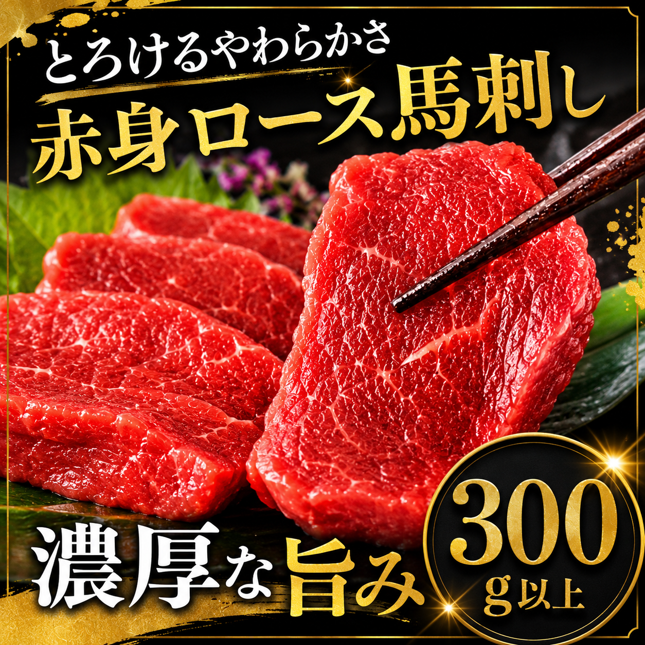 【きめ細かくしっとり濃厚】上質 馬ロース馬刺し 生食用 赤身馬刺し