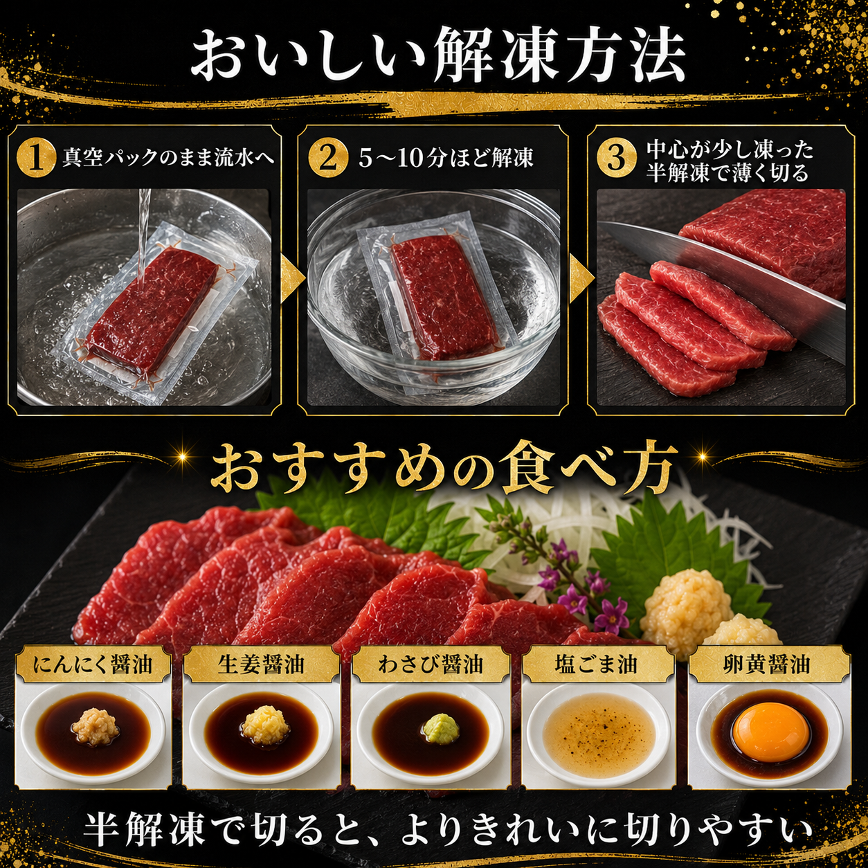 【きめ細かくしっとり濃厚】上質 馬ロース馬刺し 生食用 赤身馬刺し